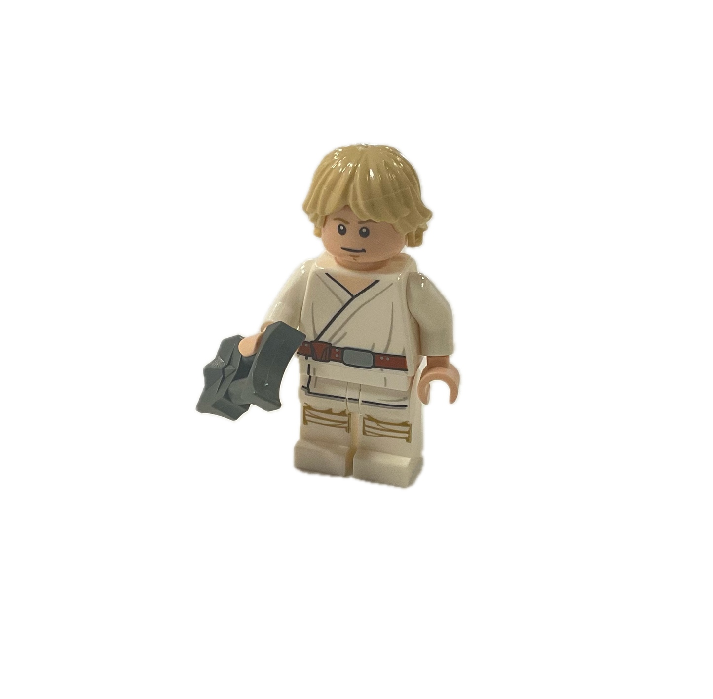 Luke Skywalker - Tatooine, White Legs, Stern/Smile Face Print (Minifig)